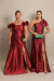 Vestido Longo em Zibeline Marsala Emilia - loja online