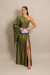 Vestido Longo um Ombro só Verde Oliva Pietra - comprar online
