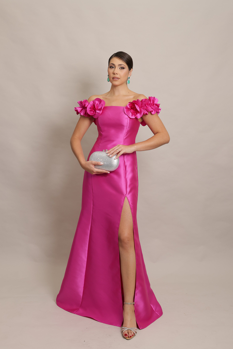 Vestido Longo em Zibeline Pink Emily - comprar online