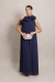 Vestido Longo Um Ombro Só Azul Marinho Greta - comprar online