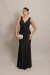 Vestido Longo em Jersey Preto Manoela - comprar online