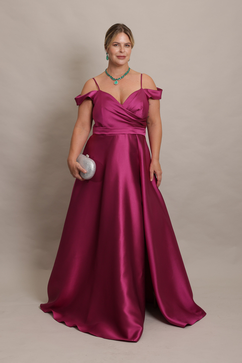 Vestido Longo Plus Size Fúcsia Lucy - comprar online