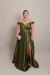 Vestido Longo Plus Size Verde Oliva Lucy - comprar online