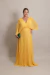 Vestido Longo Plissado Adriana Amarelo na internet