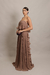 Vestido Longo Plissado Tomara que Caia Marrom/Mocha Luma - Emporium Carolina