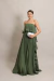 Vestido Longo Plissado Tomara que Caia Verde Oliva Luma na internet