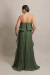 Imagem do Vestido Longo Plissado Tomara que Caia Verde Oliva Luma