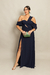 Vestido Longo Ombro a ombro Azul Marinho Mari - comprar online