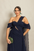 Vestido Longo Ombro a ombro Azul Marinho Mari na internet