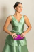 Vestido Longo em Zibeline Verde Menta Lais - loja online