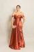 Vestido Longo em Zibeline Alana Terracota - comprar online