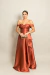 Vestido Longo em Zibeline Alana Terracota na internet