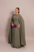 Vestido de Festa Longo com Capa Verde Oliva Talita na internet