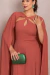 Vestido de Festa Longo com Capa Terracota Talita - Emporium Carolina