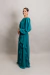 Vestido Longo Com Mangas Longas Petróleo Malu - loja online