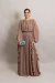 Vestido Longo Com Mangas Longas Marrom/Mocha Mousse Malu na internet