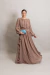 Vestido Longo Com Mangas Longas Marrom/Mocha Mousse Malu - comprar online
