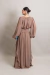 Vestido Longo Com Mangas Longas Marrom/Mocha Mousse Malu - loja online