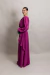 Vestido Longo Com Mangas Longas Fúcsia Malu - loja online
