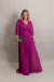 Vestido Longo Plissado Adriana Fúcsia - comprar online