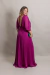 Vestido Longo Plissado Adriana Fúcsia - loja online