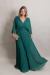 Vestido Longo Plissado Adriana Verde Esmeralda - comprar online
