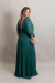 Vestido Longo Plissado Adriana Verde Esmeralda - loja online