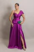 Vestido Longo em Zibeline Com Laço Fúcsia Andressa - comprar online