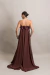 Vestido Longo em Zibeline Marrom/Mocha Mousse Mafê - loja online