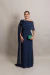 Vestido Longo com Capa Azul Marinho Íris na internet