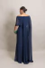 Vestido Longo com Capa Azul Marinho Íris - loja online