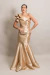 Vestido Longo em Zibeline um Ombro só Dourado Pati - comprar online