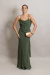 Vestido Longo Com Costa Nua Verde Oliva Fabiana - comprar online
