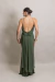 Vestido Longo Com Costa Nua Verde Oliva Fabiana - loja online
