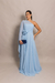 Vestido Longo um ombro só com capa Azul Serenity Carol na internet
