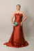 Vestido Longo em Zibeline Terracota Mafê - comprar online