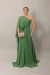 Vestido Longo um ombro só com capa Verde Oliva Carol na internet