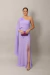 Vestido Longo Com Manga Capa Lavanda Pilar - comprar online