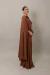 Vestido Longo Com Manga Capa Marrom/ Mocha Mousse Pilar - loja online