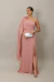 Vestido Longo Com Manga Capa Rose Pilar - comprar online