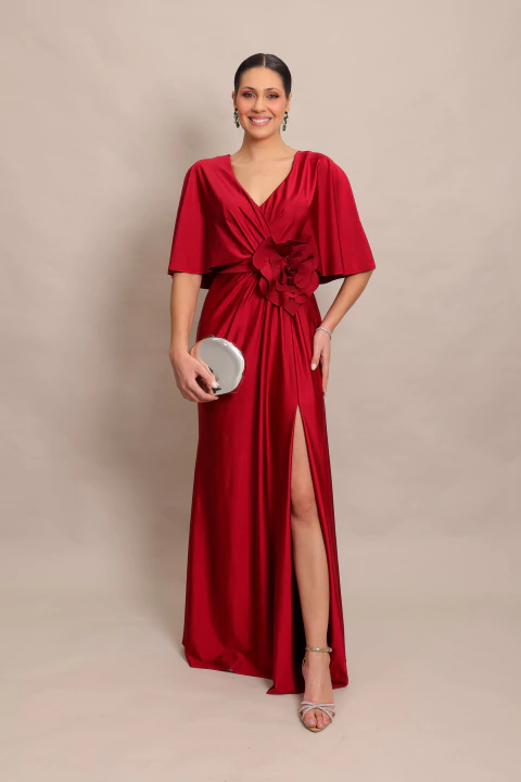 Vestido Longo Vinho/Marsala Natalia - comprar online
