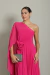 Vestido Longo um ombro só com capa Pink Carol na internet