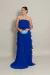 Vestido Longo Plissado Tomara que Caia Azul Royal Luma - comprar online