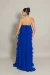 Vestido Longo Plissado Tomara que Caia Azul Royal Luma - loja online