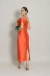 Vestido Midi em Zibeline Coral/Laranja Zilu - loja online