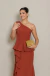 Vestido Longo de um ombro só Terracota Lilian - Emporium Carolina