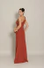 Vestido Longo de um ombro só Terracota Lilian - loja online