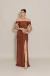 Vestido Longo Ombro a Ombro Marrom Janaína