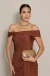 Vestido Longo Ombro a Ombro Marrom Janaína na internet