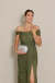 Vestido Longo Ombro a Ombro Verde Oliva Janaína - Emporium Carolina